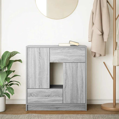 Credenza con Cassetti e Ante Grigio Sonoma 70,5x34x74,5 cm