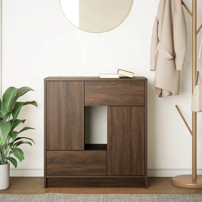 Credenza con Cassetti e Ante Rovere Marrone 70,5x34x74,5 cm