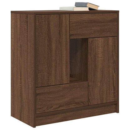 Credenza con Cassetti e Ante Rovere Marrone 70,5x34x74,5 cm
