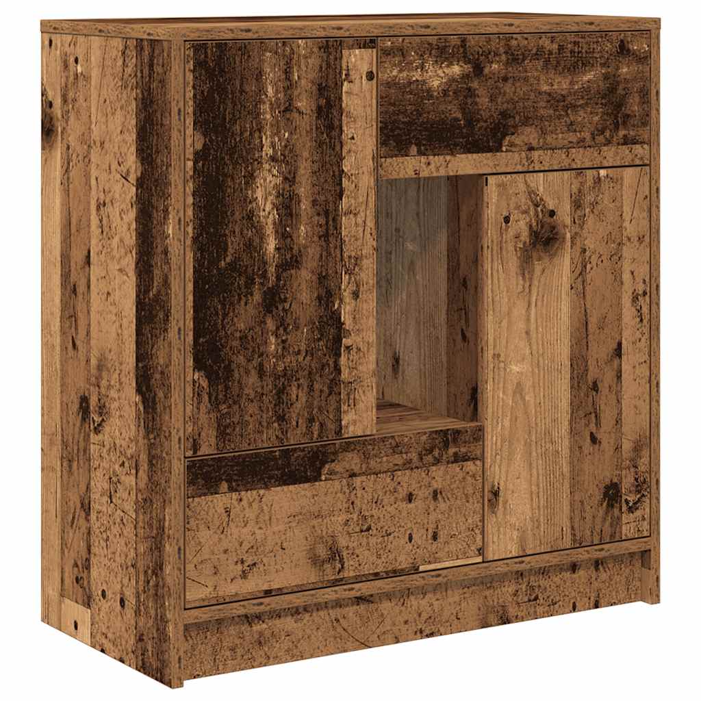 Credenza con Cassetti e Ante Legno Antico 70,5x34x74,5 cm