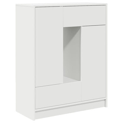 Credenza con Cassetti e Ante Bianco 73x31x90 cm