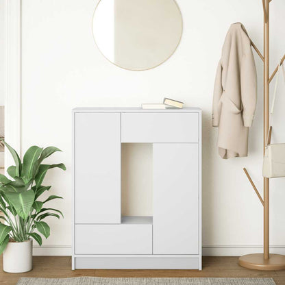 Credenza con Cassetti e Ante Bianco 73x31x90 cm