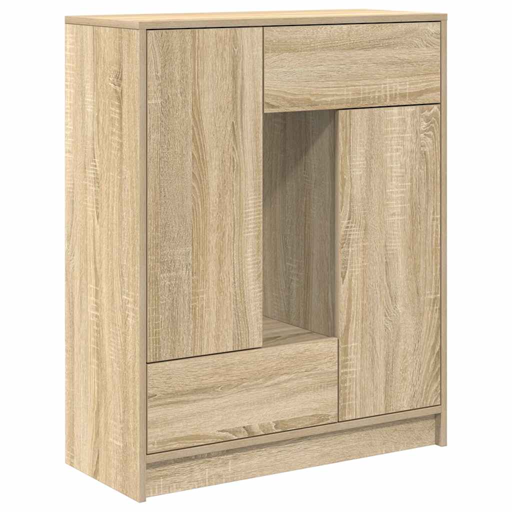 Credenza con Cassetti e Ante Rovere Sonoma 73x31x90 cm
