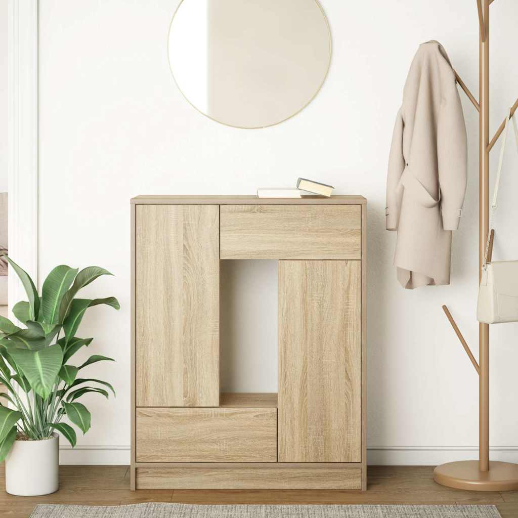 Credenza con Cassetti e Ante Rovere Sonoma 73x31x90 cm