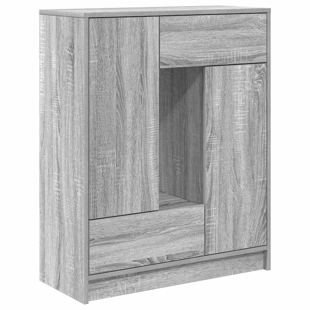 Credenza con Cassetti e Ante Grigio Sonoma 73x31x90 cm