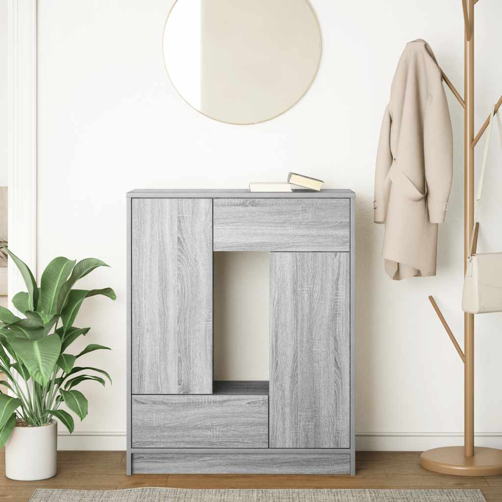 Credenza con Cassetti e Ante Grigio Sonoma 73x31x90 cm