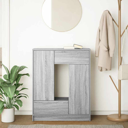 Credenza con Cassetti e Ante Grigio Sonoma 73x31x90 cm