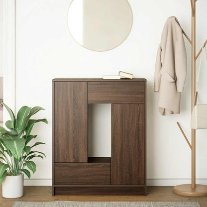 Credenza con Cassetti e Ante Rovere Marrone 73x31x90 cm