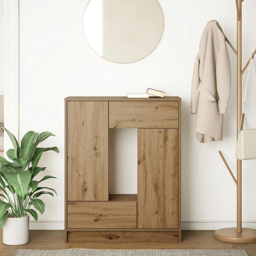 Credenza con Cassetti e Ante Rovere Artigianale 73x31x90 cm