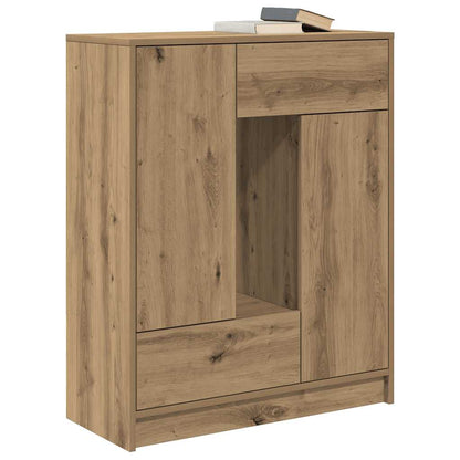Credenza con Cassetti e Ante Rovere Artigianale 73x31x90 cm