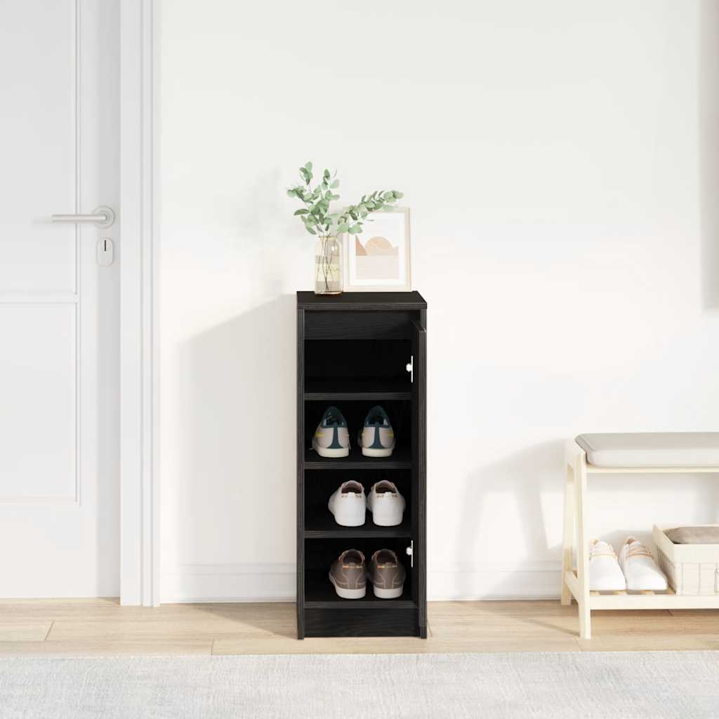 Scarpiera Rovere Nero 29,5x34x76 cm in Legno Multistrato
