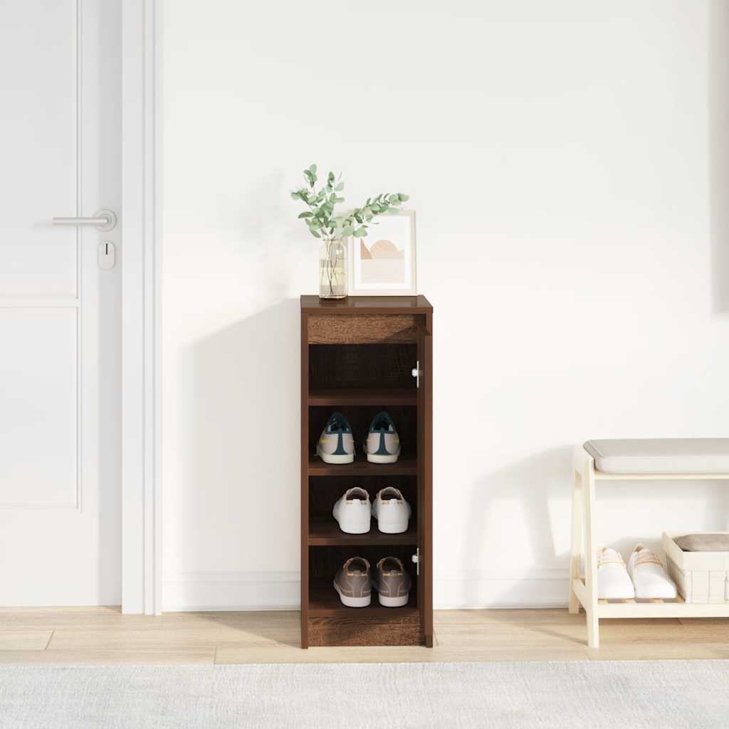 Scarpiera Rovere Marrone 29,5x34x76 cm in Legno Multistrato