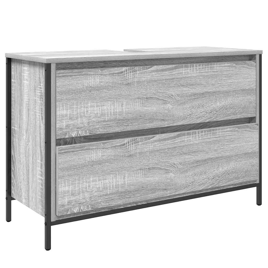 Mobile Lavabo da Bagno con Cassetti Grigio Sonoma 90x34,5x60 cm