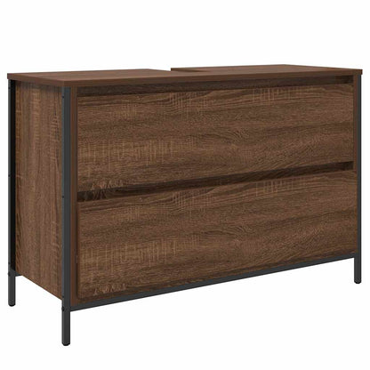 Mobile Lavabo da Bagno con Cassetti Rovere Marrone 90x34,5x60cm
