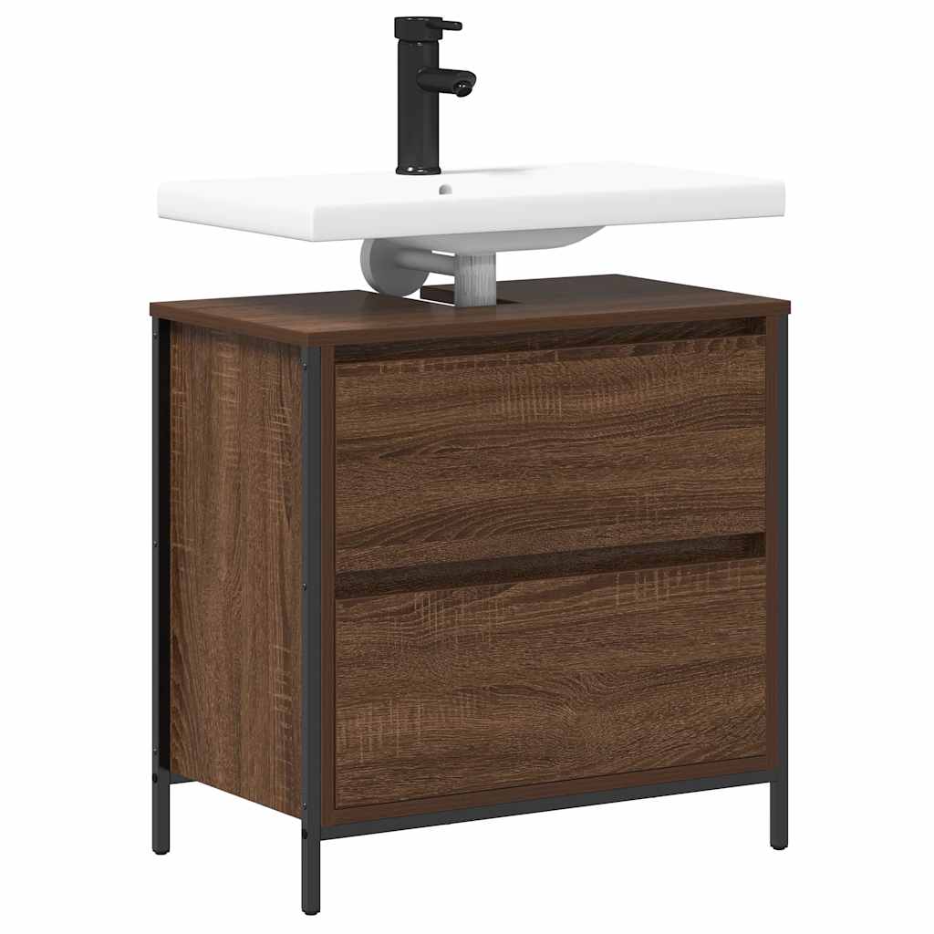 Mobile Lavabo da Bagno con Cassetti Rovere Marrone 60x34,5x60cm