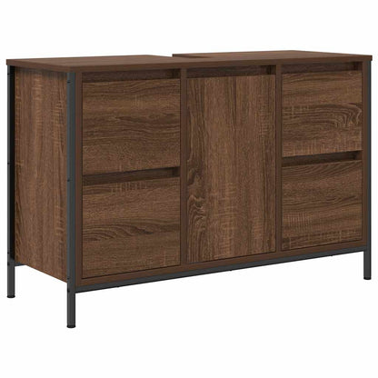 Mobile Lavabo con Cassetti Rovere Marrone 90x34,5x60 cm
