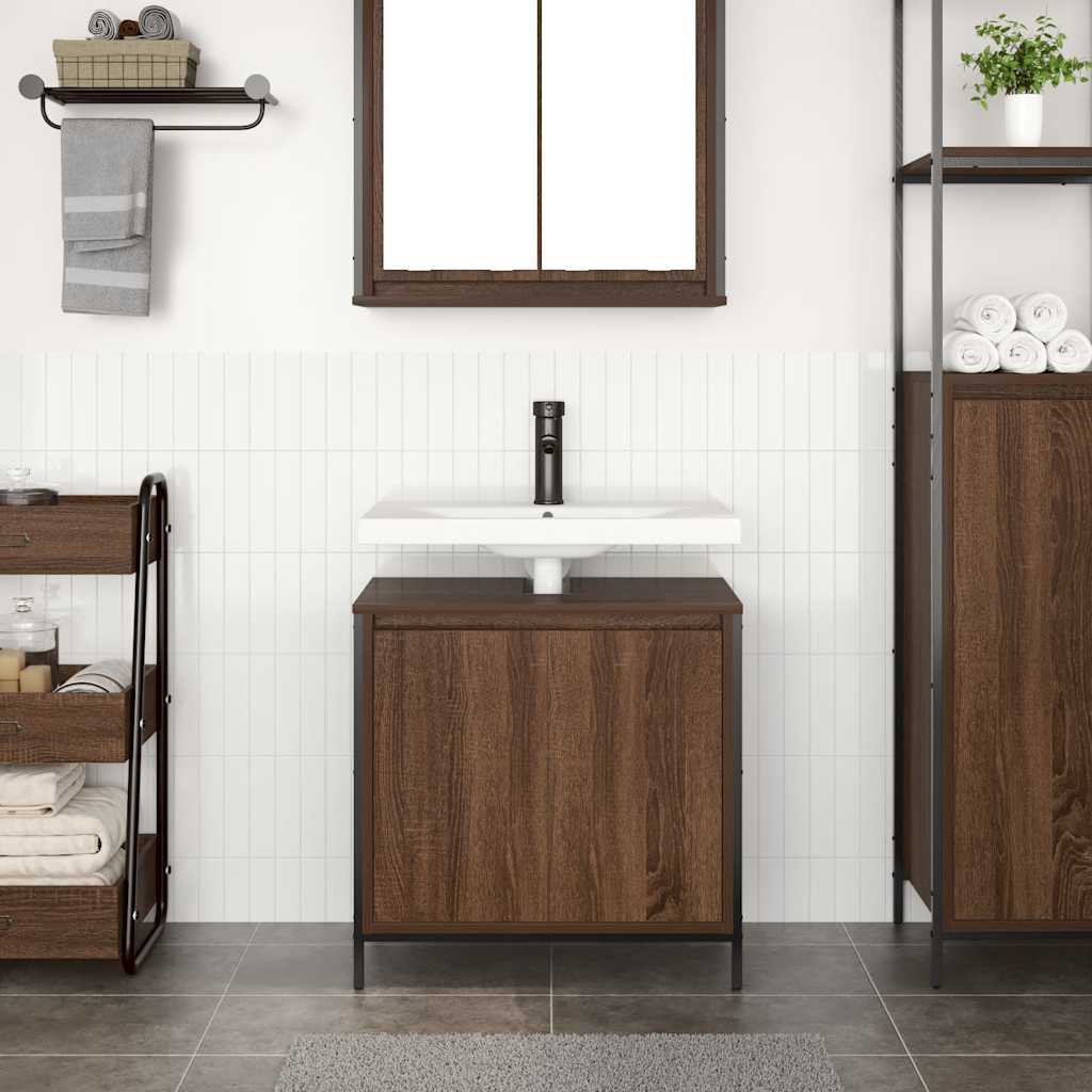 Mobile Lavabo da Bagno Rovere Marrone 60x34,5x60 cm