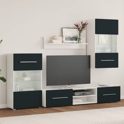 UnitÃ  TV 5 pz con Illuminazione a LED Indaco Opaco Truciolato