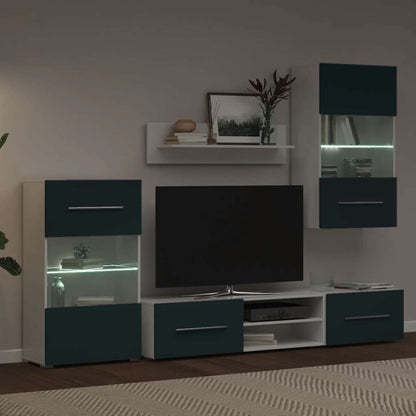 UnitÃ  TV 5 pz con Illuminazione a LED Indaco Opaco Truciolato