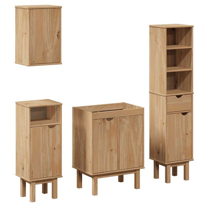 Set Mobili da Bagno 4 pz OTTA in Legno Massello di Pino