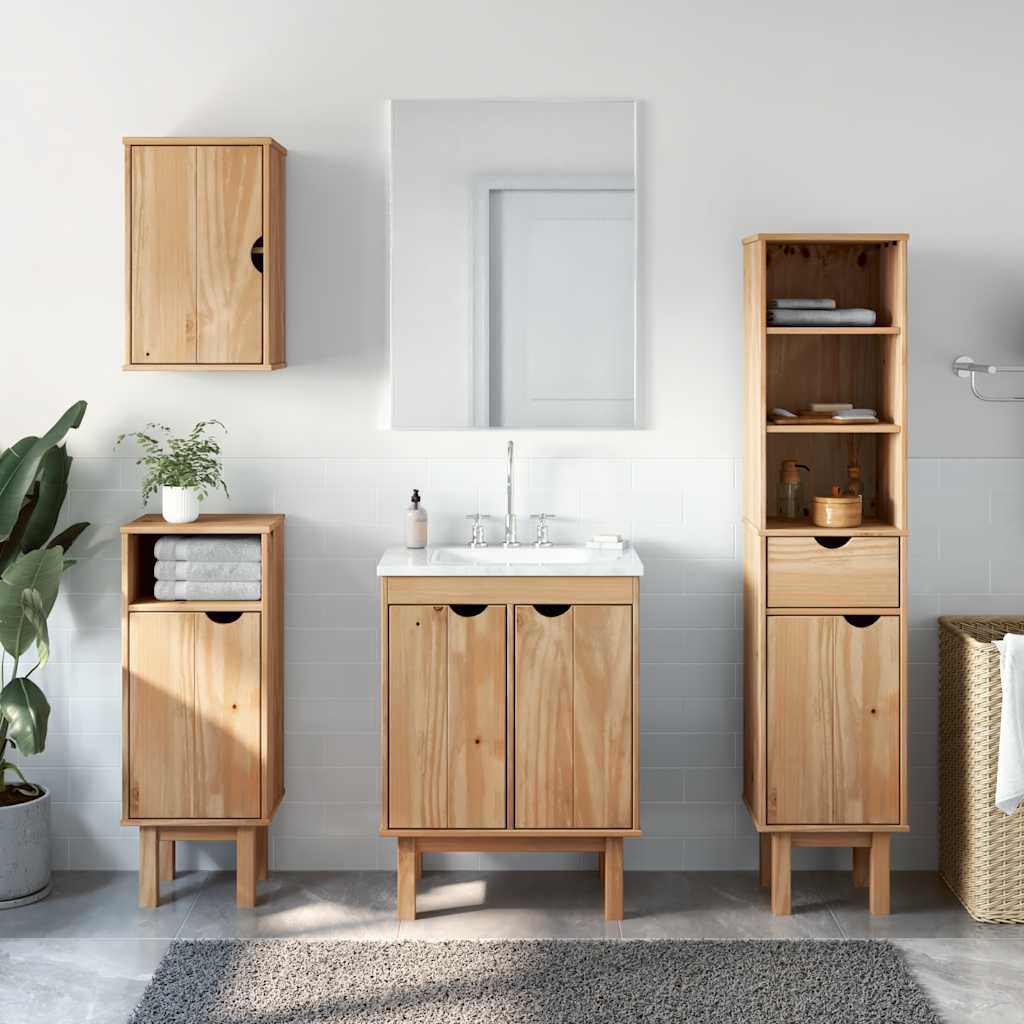 Set Mobili da Bagno 4 pz OTTA in Legno Massello di Pino
