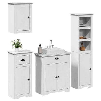 Set Mobili da Bagno 4 pz BODO Bianco in Legno Massello di Pino