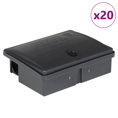 Trappole per Topi 20 pz Nere 13x10x4 cm