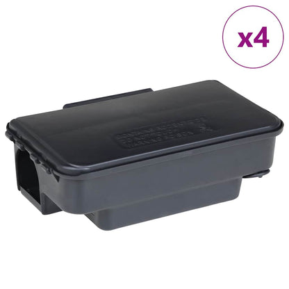 Trappole per Topi 4 pz Nere 22x12,5x7,5 cm
