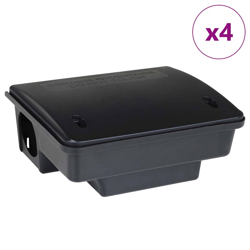 Trappole per Topi 4 pz Nere 23x19x9,5 cm