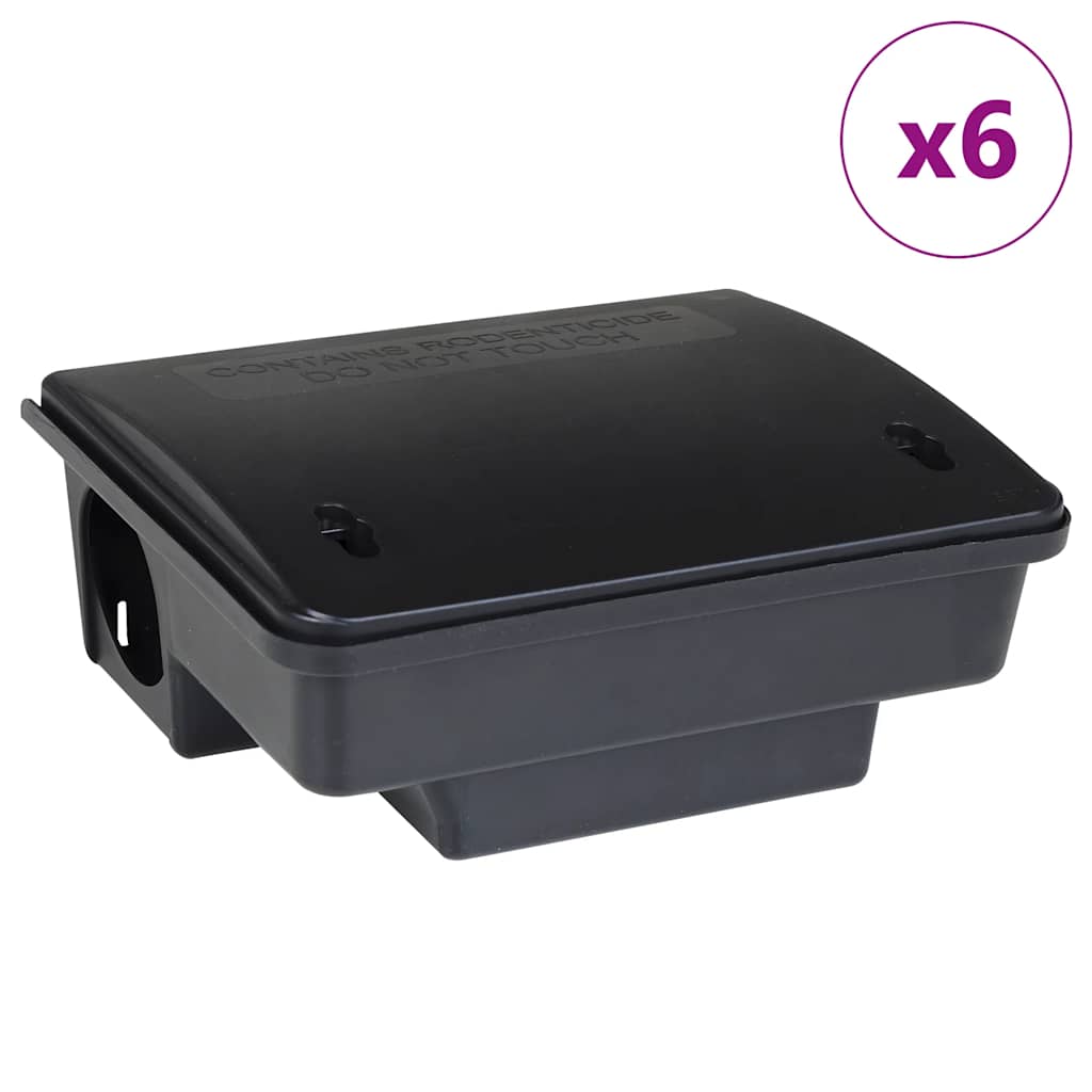 Trappole per Topi 6 pz Nere 23x19x9,5 cm