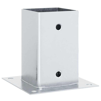 Basi per Pali Quadrate 12 pz Argento 81x81 mm Acciaio Zincato