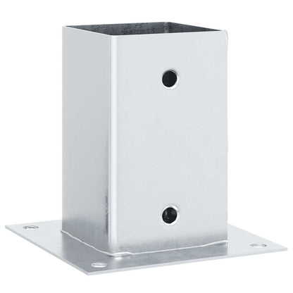 Basi per Pali Quadrate 12 pz Argento 91x91 mm Acciaio Zincato