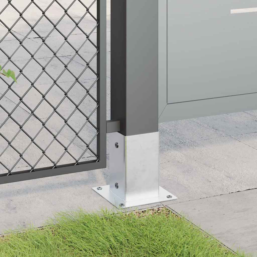 Basi per Pali Quadrate 12 pz Argento 91x91 mm Acciaio Zincato