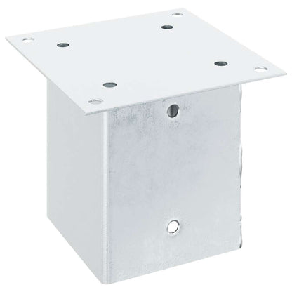 Basi per Pali Quadrate 12 pz Argento 101x101 mm Acciaio Zincato