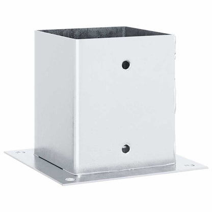 Basi per Pali Quadrate 4 pz Argento 121x121 mm Acciaio Zincato