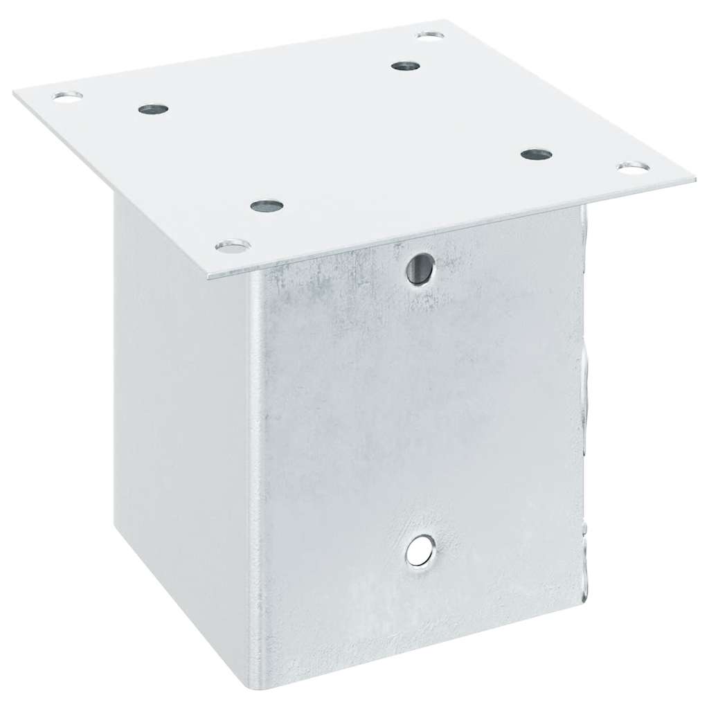 Basi per Pali Quadrate 12 pz Argento 121x121 mm Acciaio Zincato