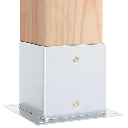 Basi per Pali Quadrate 4 pz Argento 141x141 mm Acciaio Zincato
