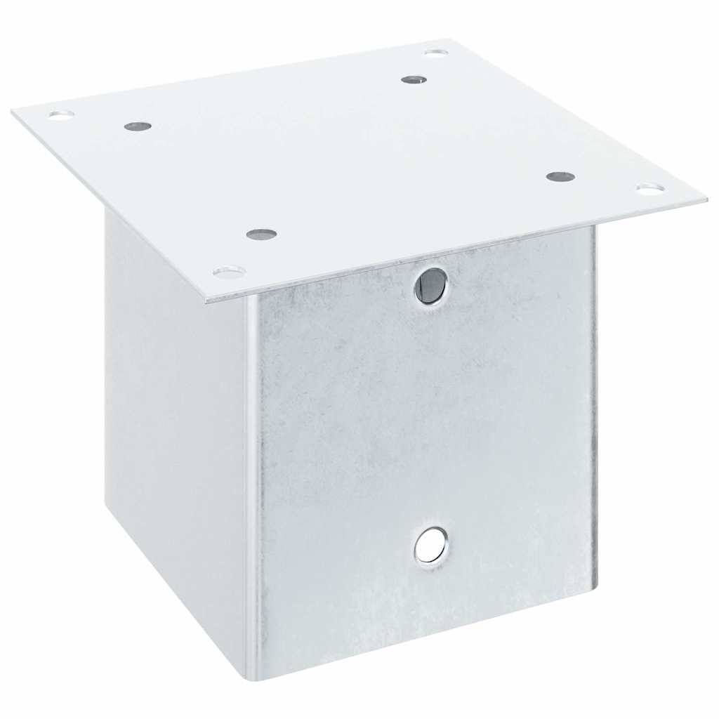 Basi per Pali Quadrate 12 pz Argento 141x141 mm Acciaio Zincato