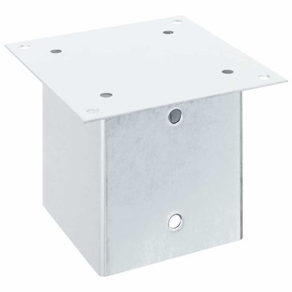 Basi per Pali Quadrate 12 pz Argento 141x141 mm Acciaio Zincato