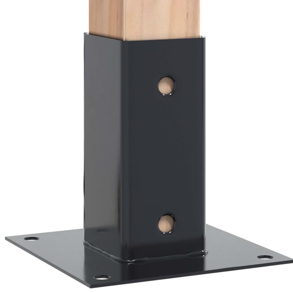 Basi per Pali Quadrati 4 pz 71x71 mm Acciaio Verniciato Polvere