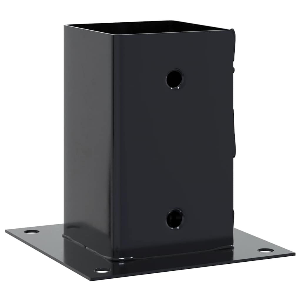 Basi per Pali Quadrati 12 pz 81x81mm Acciaio Verniciato Polvere