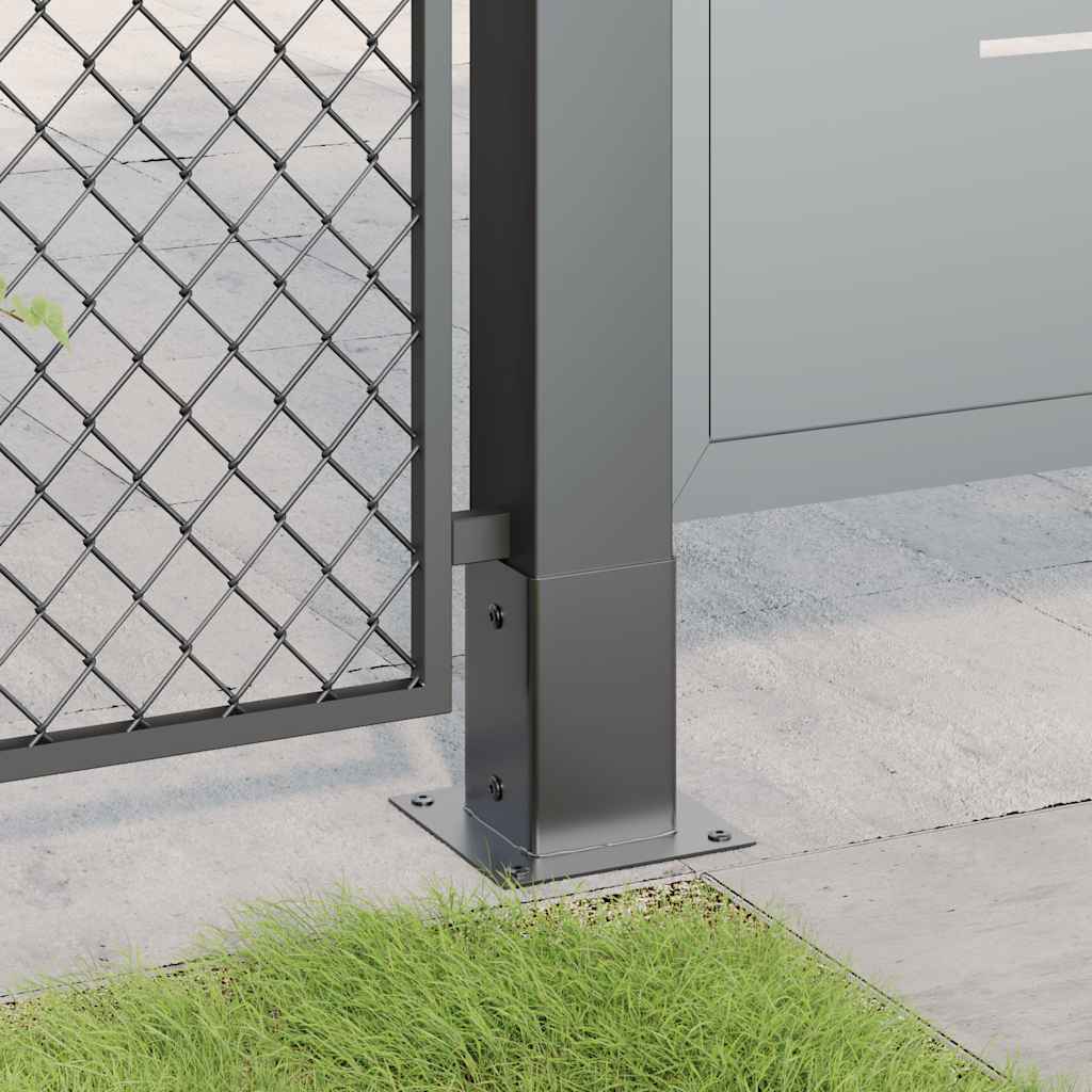 Basi per Pali Quadrati 12 pz 81x81mm Acciaio Verniciato Polvere