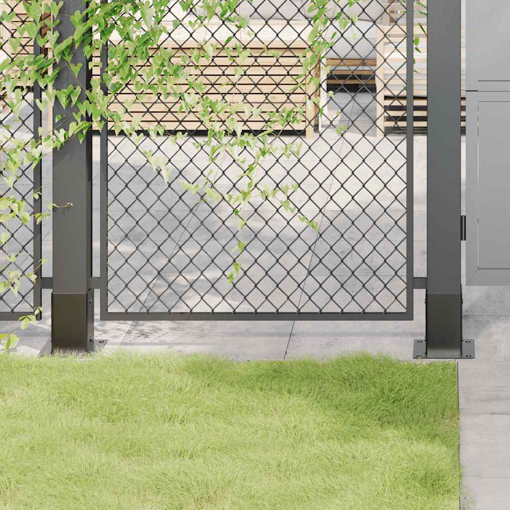 Basi per Pali Quadrati 12 pz 81x81mm Acciaio Verniciato Polvere