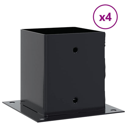 Basi per Pali Quadrati 4pz 101x101mm Acciaio Verniciato Polvere