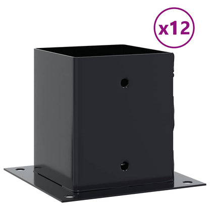 Basi Pali Quadrati 12 pz 101x101 mm Acciaio Verniciato Polvere