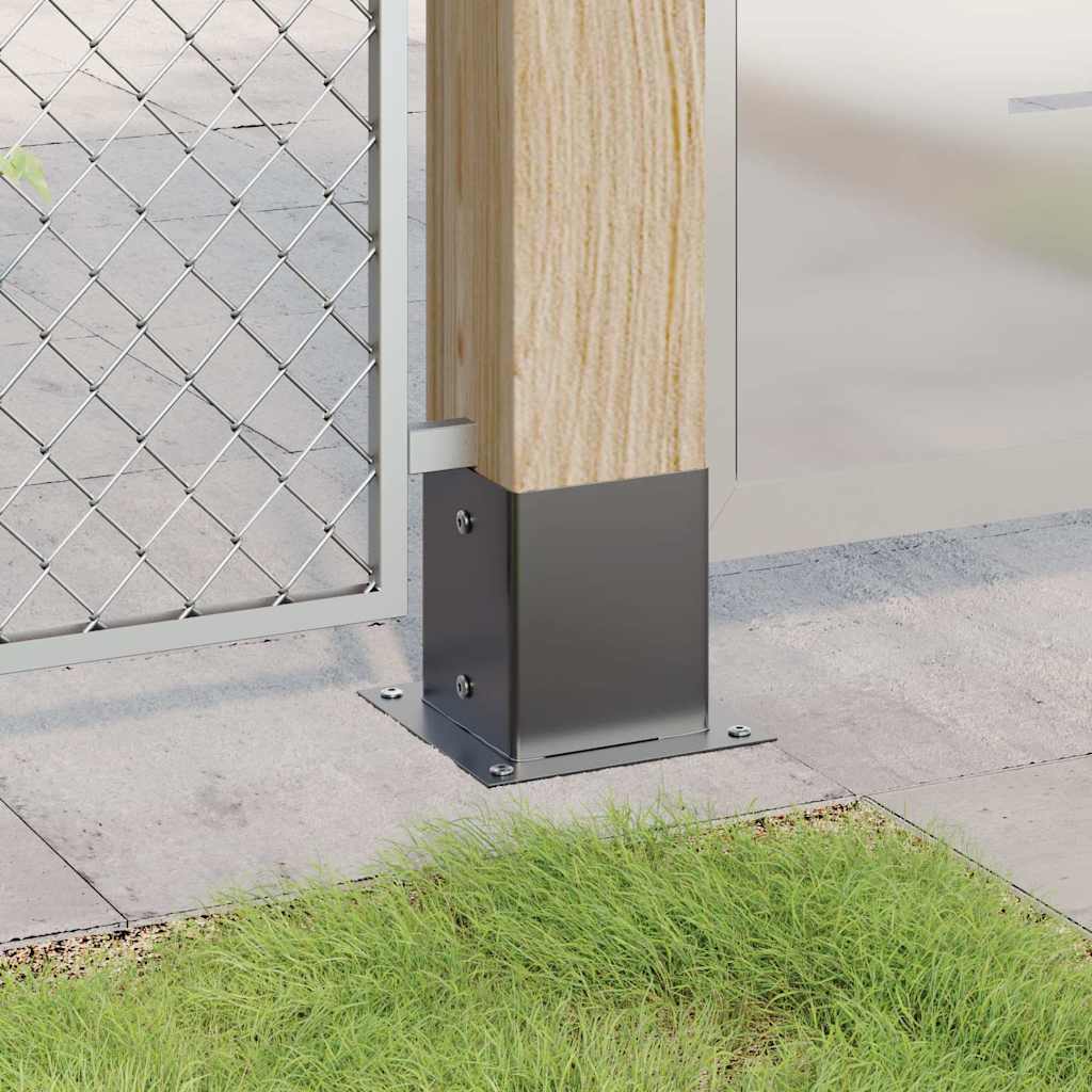 Basi per Pali Quadrati 4pz 121x121mm Acciaio Verniciato Polvere
