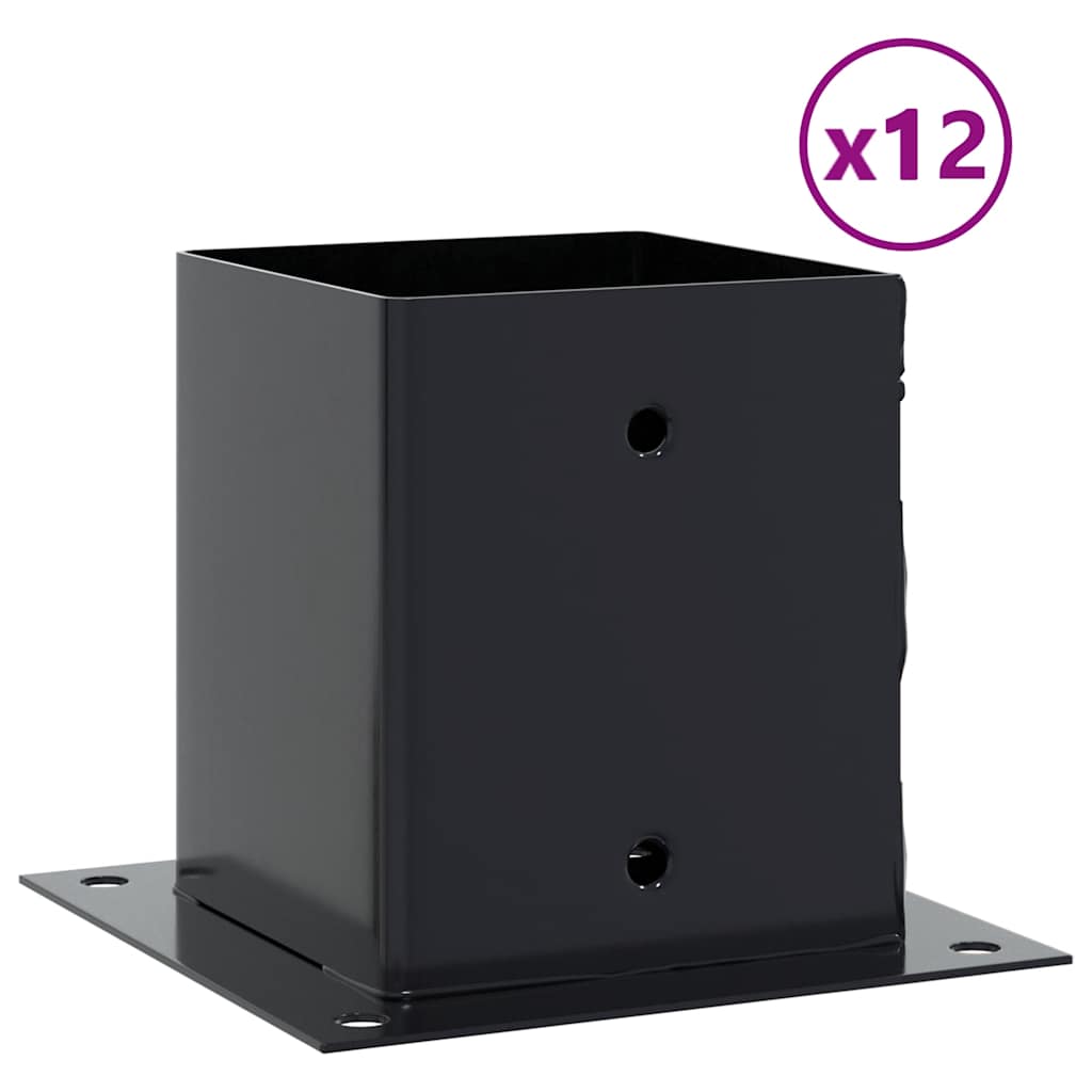 Basi Pali Quadrati 12 pz 121x121 mm Acciaio Verniciato Polvere