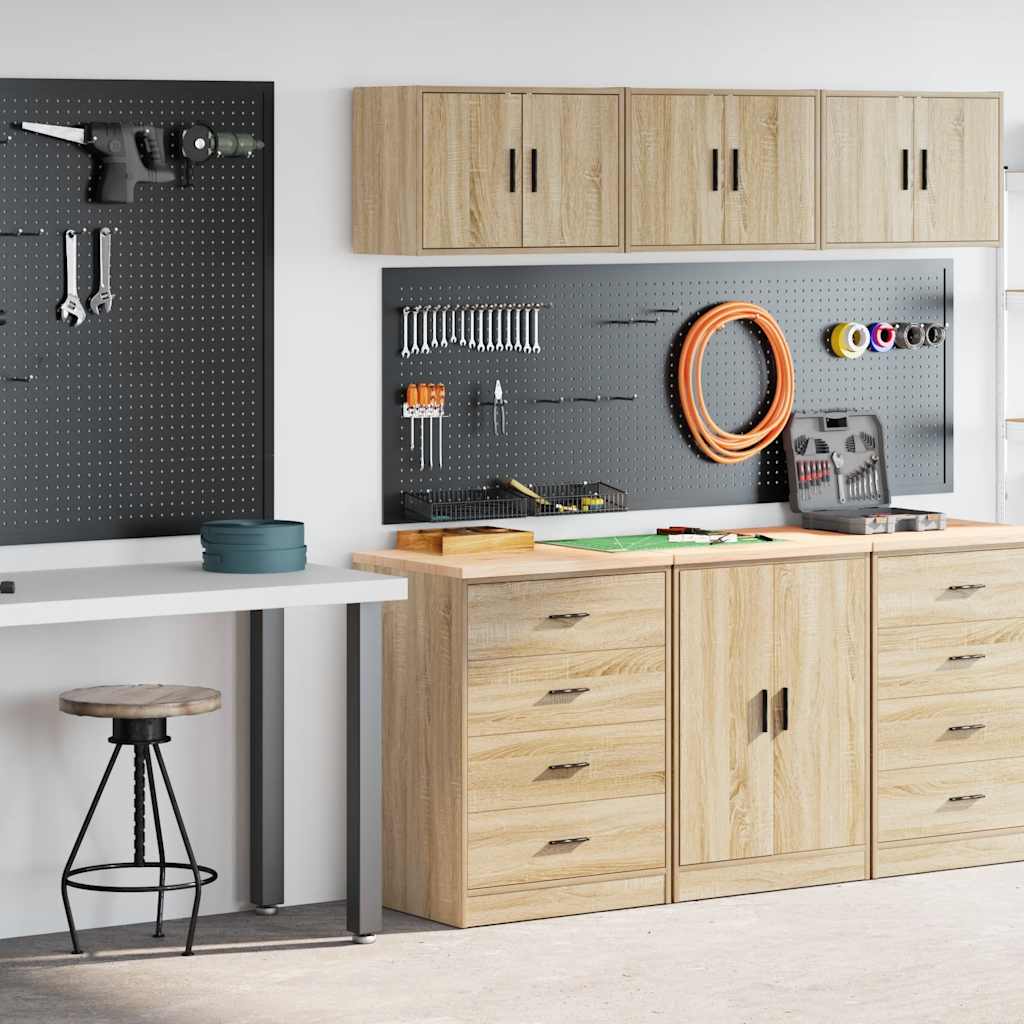 Armadi da Garage 2 pz Rovere Sonoma in Legno Multistrato