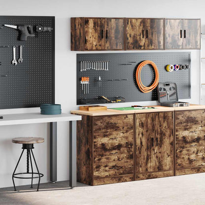 Armadi da Garage 2 pz Rovere Fumo in Legno Multistrato