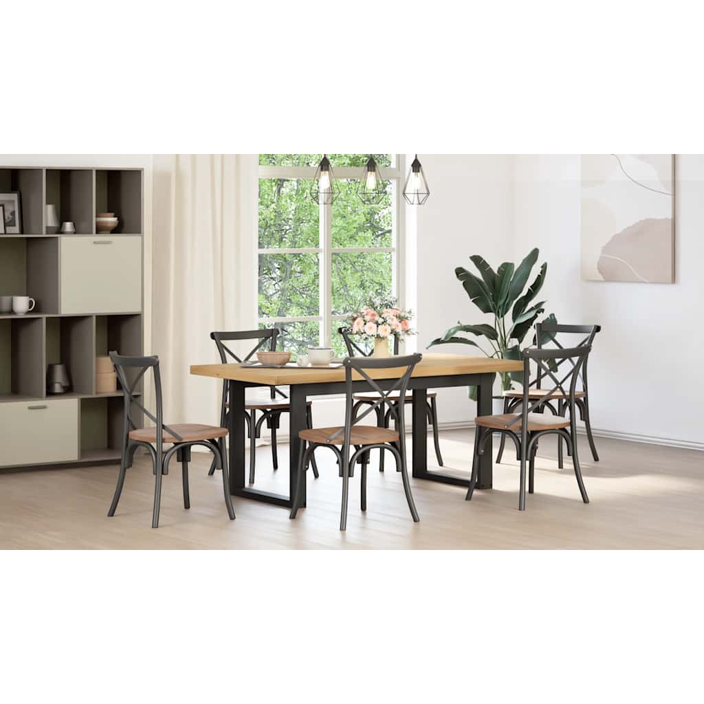 Tavolo Pranzo NOAIN Gambe a Forma U 180x90x75 cm Legno Massello